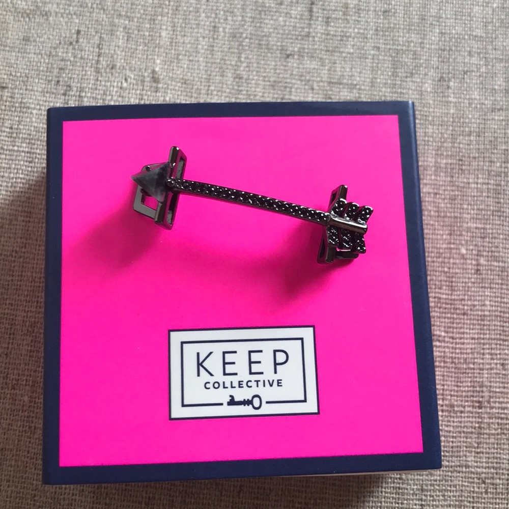 KEEP Collective Large Pave Arrow Hematite Charm